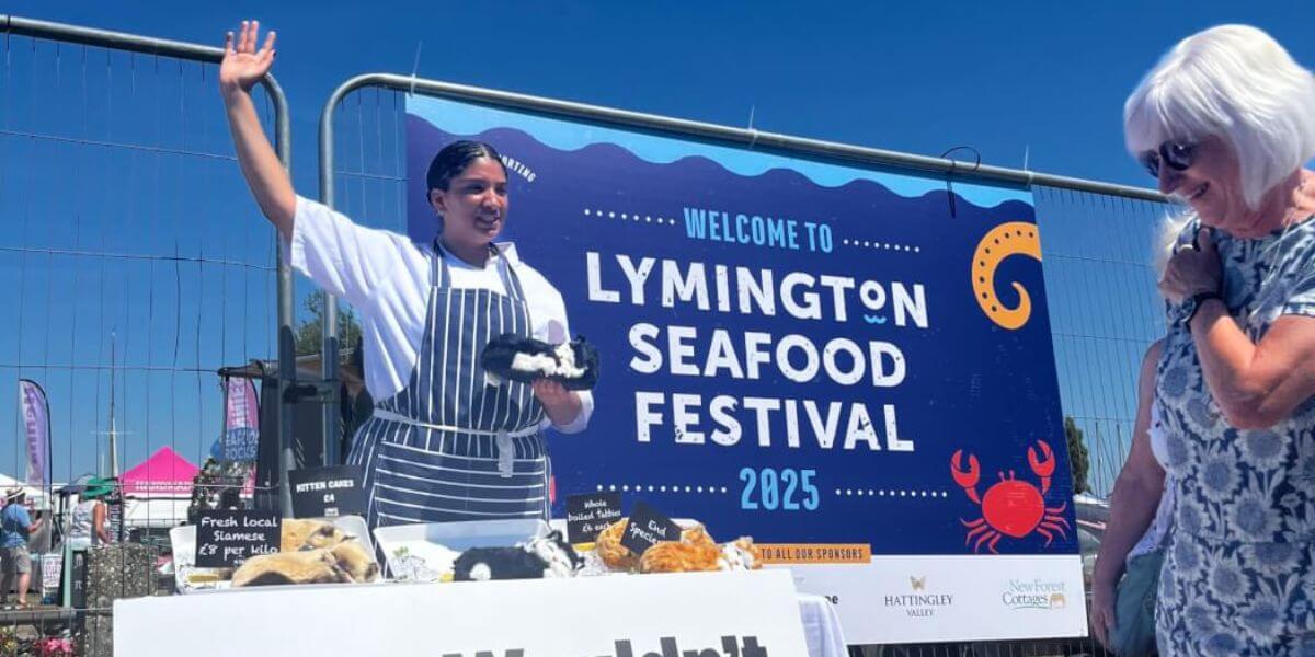 Lymington Seafood festival 'kittenmonger' display