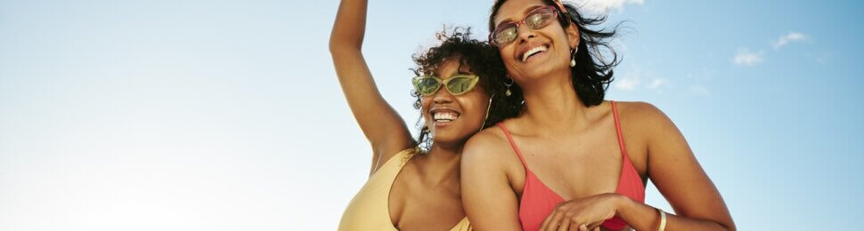 Two women in bathing suits