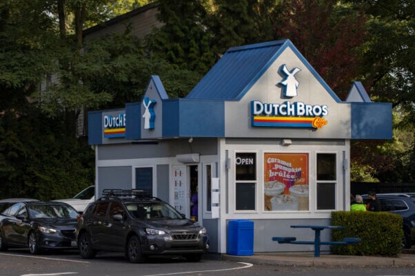 a dutch bros coffee shop with vegan options