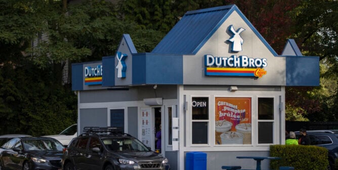 a dutch bros coffee shop with vegan options