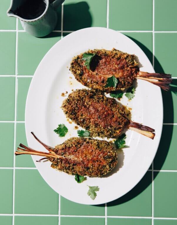 herb-encrusted lamb chops from Zacchary Bird's "The Vegan Butcher" cookbook