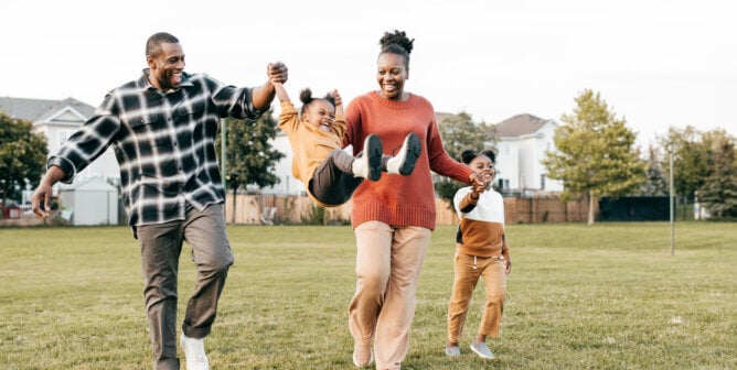 Happy family at park