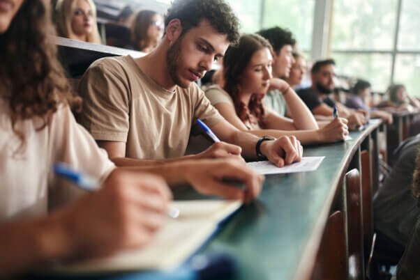 students taking test