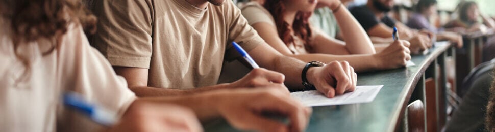 students taking test