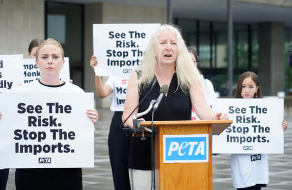 Dr. Lisa at the podium