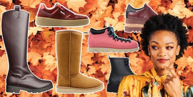 A Woman Considers New Vegan Shoes for Fall