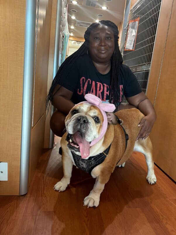 A client and her companion animal