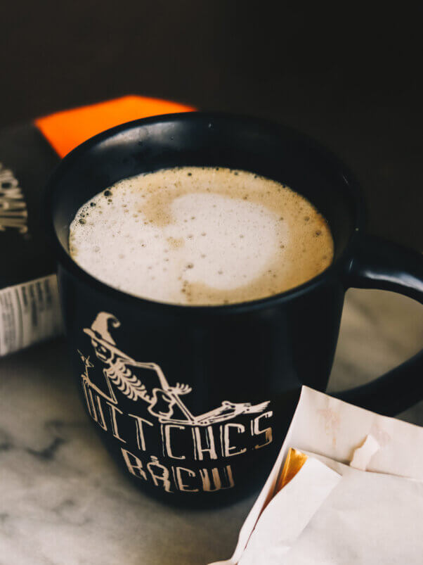 vegan hazelnut mocha in mug