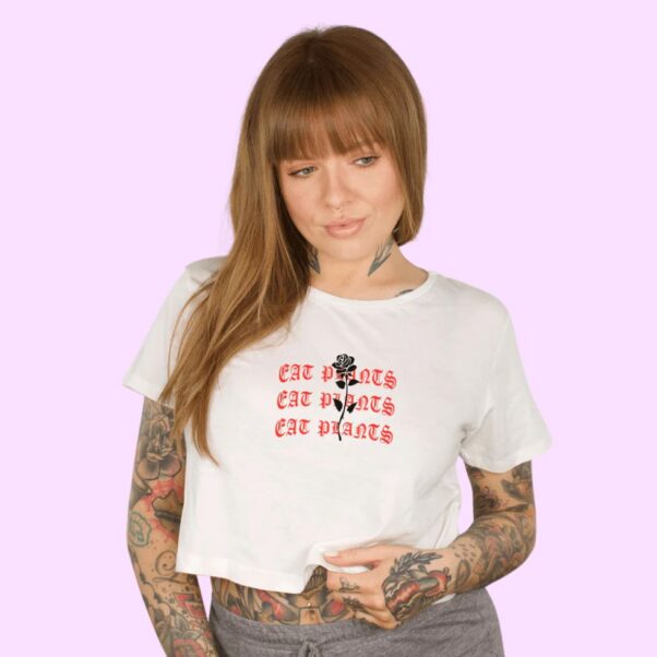 Plant Faced Eat Plants Crop Top