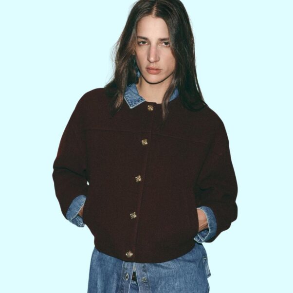 Zara Soft Jacket With Gold Buttons