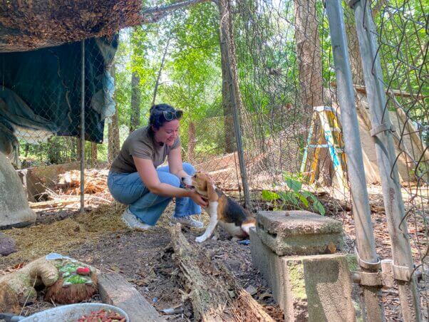 Mouth and PETA worker