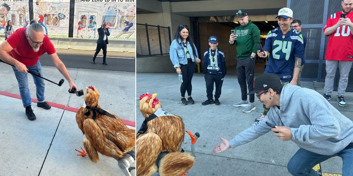Collage of Hennifer at the Super Bowl