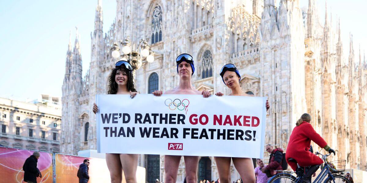 PETA Demonstrators at Milan