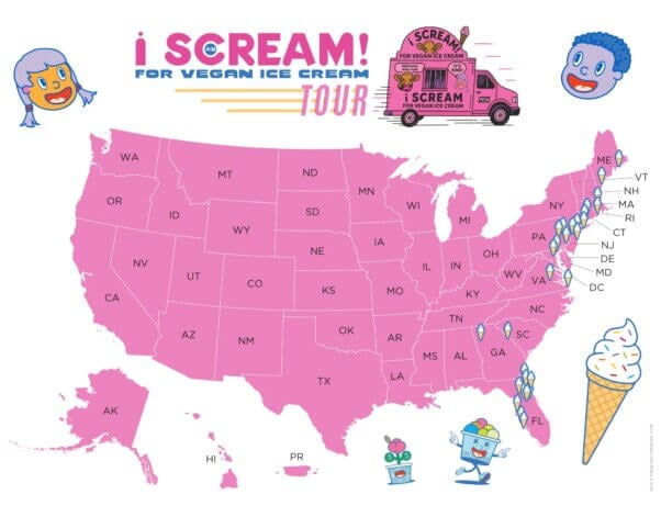 Tour map showing places the truck has visited