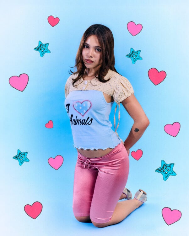 Model in Blondita clothes