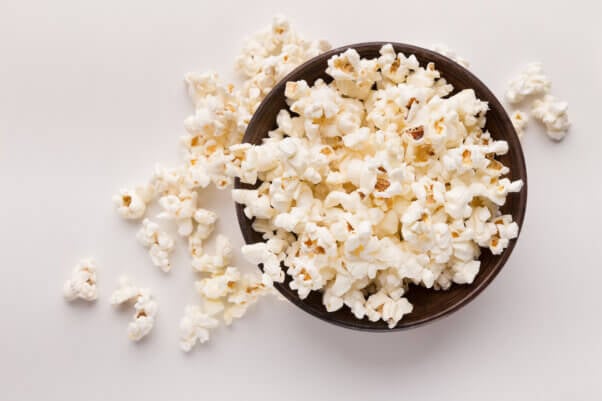 Bowl of plain popcorn
