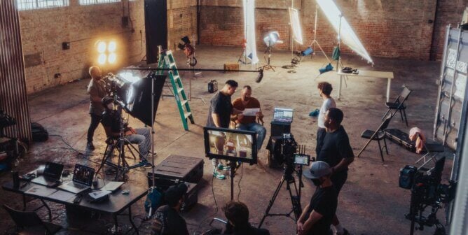 A movie set
