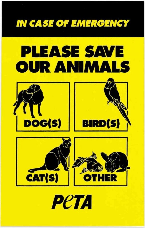 PETA Please Save Our Animals Sticker
