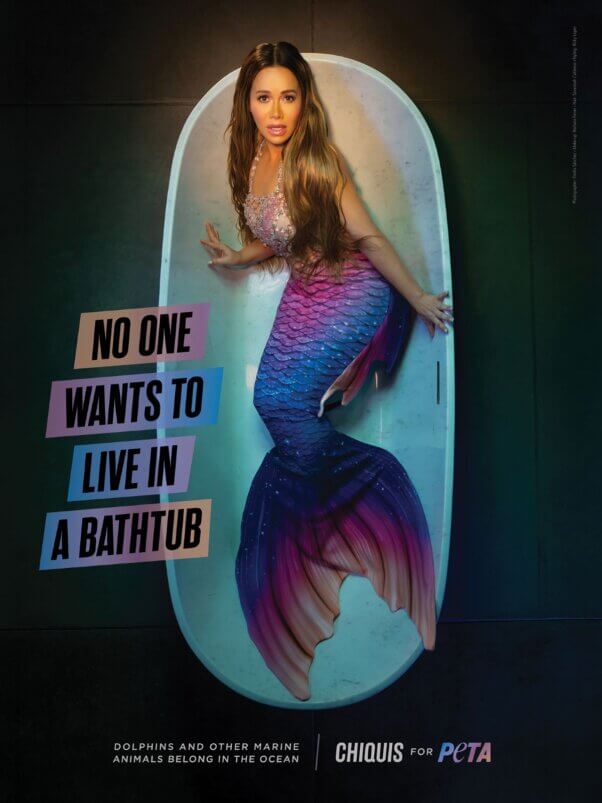 Chiquis "No One Wants to Live in a Bathtub" ad for PETA