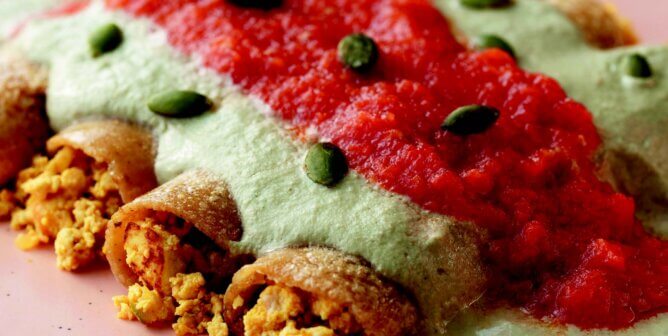 vegan pumpkin enchiladas