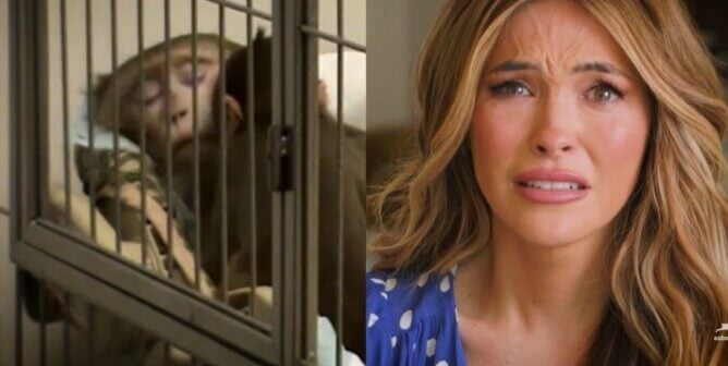 Chrishell Stause reacts to monkey experiment footage
