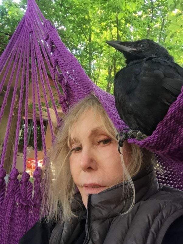 Kim Novak with bird friend