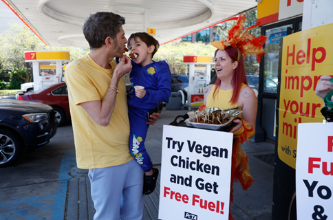 vegan chicken and gas giveaway, demo